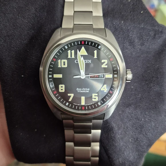 Citizen Garrison Titanium Eco Drive Watch 43mm Black Dial - Picture 12 of 13